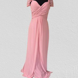 Dusty Rose Chiffon Ruched A-line Dress  FD002  NWT Boutique